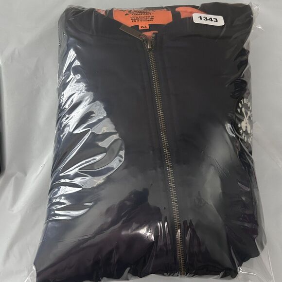 Hard Rock Guitar Co. Full Zip Quilted Navy Bomber Jacket Size XL - Picture 12 of 12